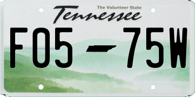 TN license plate F0575W