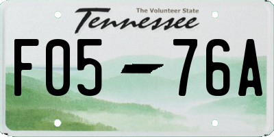 TN license plate F0576A