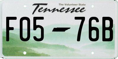 TN license plate F0576B