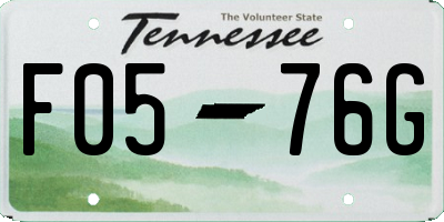 TN license plate F0576G
