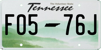 TN license plate F0576J