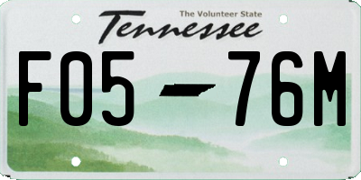 TN license plate F0576M