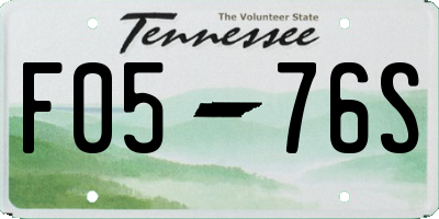 TN license plate F0576S