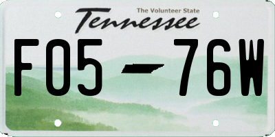 TN license plate F0576W