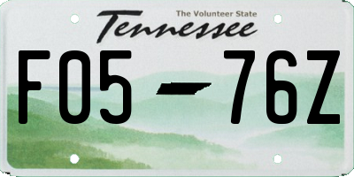 TN license plate F0576Z