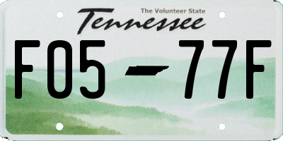 TN license plate F0577F