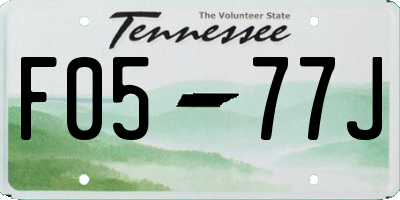 TN license plate F0577J