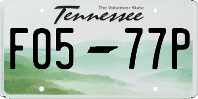 TN license plate F0577P