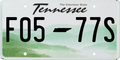 TN license plate F0577S