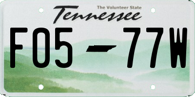 TN license plate F0577W