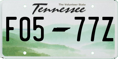 TN license plate F0577Z