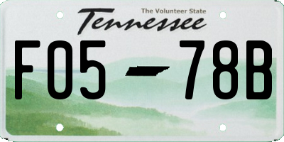 TN license plate F0578B
