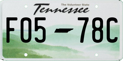 TN license plate F0578C