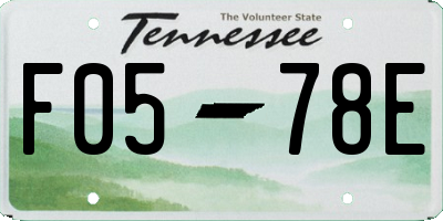 TN license plate F0578E