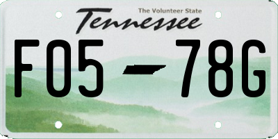 TN license plate F0578G