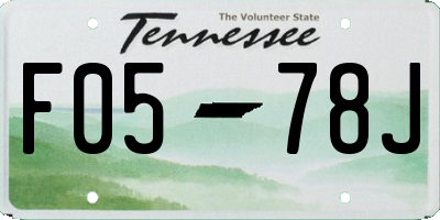 TN license plate F0578J
