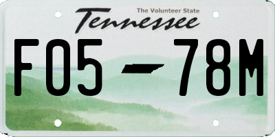 TN license plate F0578M