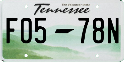 TN license plate F0578N