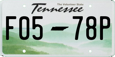 TN license plate F0578P