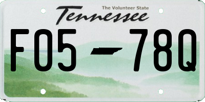 TN license plate F0578Q