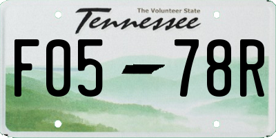 TN license plate F0578R
