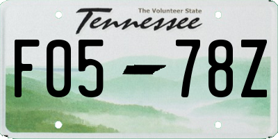 TN license plate F0578Z