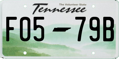 TN license plate F0579B