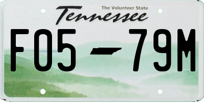 TN license plate F0579M