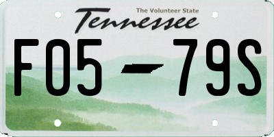 TN license plate F0579S