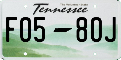 TN license plate F0580J