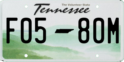TN license plate F0580M