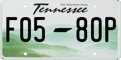 TN license plate F0580P