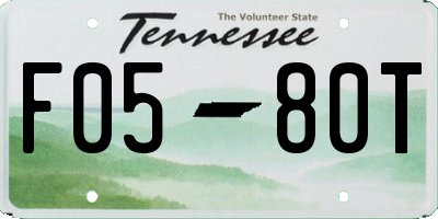 TN license plate F0580T