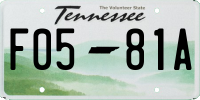 TN license plate F0581A