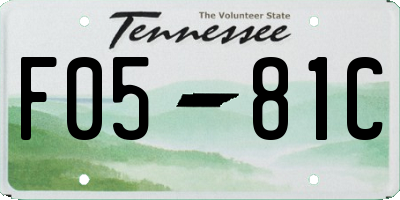TN license plate F0581C