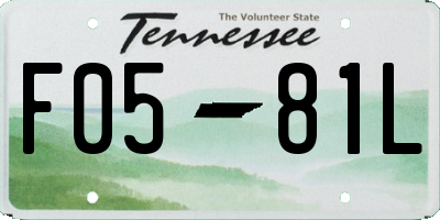 TN license plate F0581L