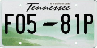 TN license plate F0581P