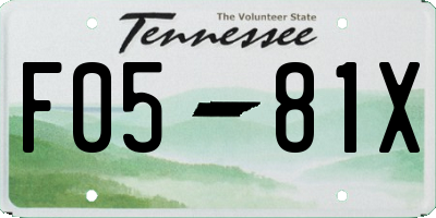 TN license plate F0581X