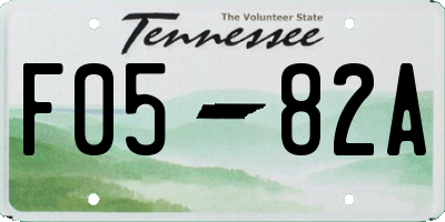 TN license plate F0582A