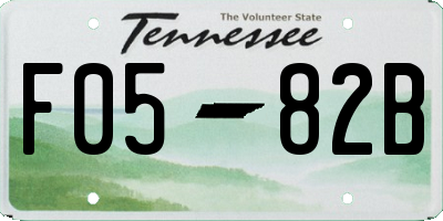 TN license plate F0582B