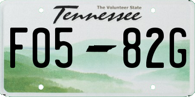 TN license plate F0582G