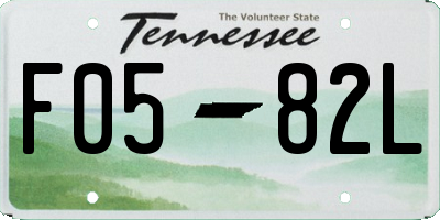TN license plate F0582L