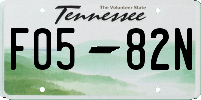TN license plate F0582N