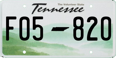 TN license plate F0582O