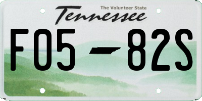 TN license plate F0582S