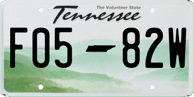 TN license plate F0582W