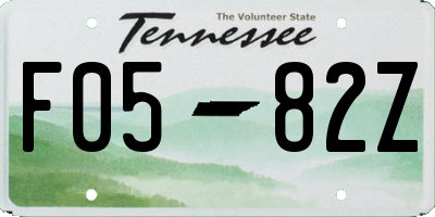 TN license plate F0582Z