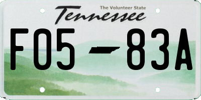 TN license plate F0583A