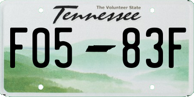 TN license plate F0583F