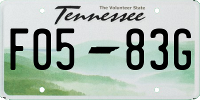 TN license plate F0583G